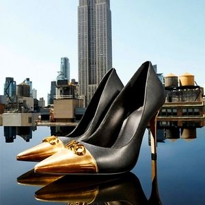 Michael Kors: Black & Gold Park Leather Pump